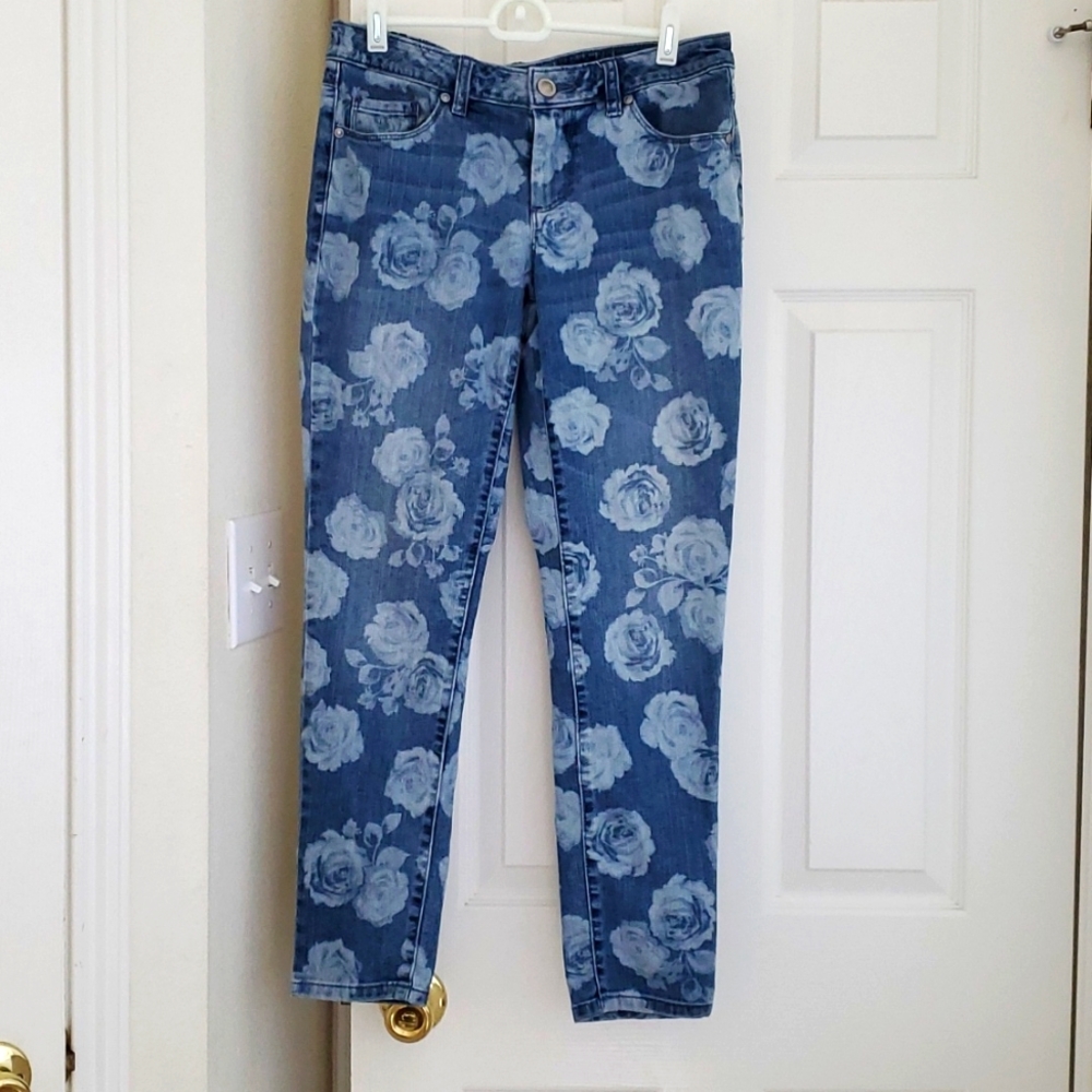 LC Lauren Conrad Floral Jeans